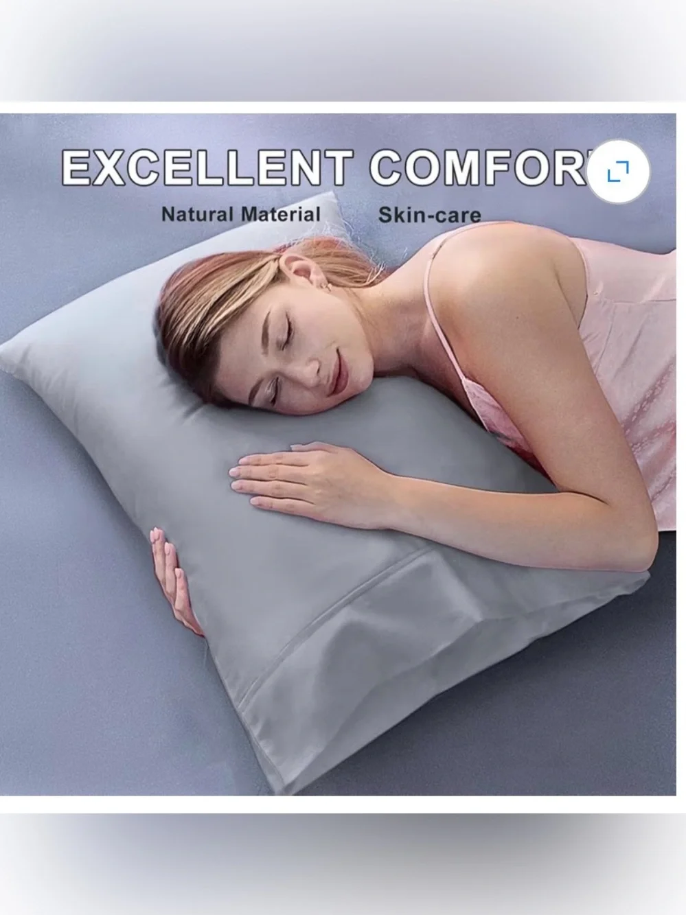 Lirex Standard Size Pillow Cases Set of 2, 100% Cotton Sateen, 20” x 30”-L. Grey